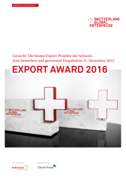 export award 2016 - Switzerland Global Enterprise