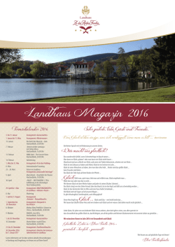 Landhausmagazin 2016 - Zu den Rothen Forellen