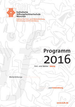 IF Prog 2016 innen.indd - Katholische Stiftungsfachhochschule