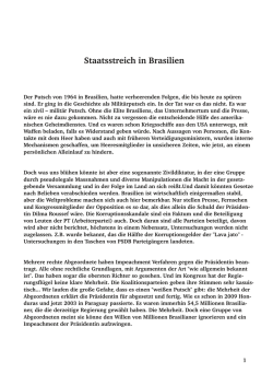 Infos zur politischen Lage in Brasilien - Brasilien