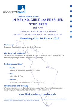 IN MEXIKO, CHILE und BRASILIEN STUDIEREN