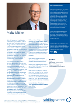 Malte Müller - Schilling Partners AG