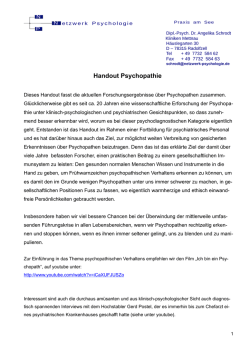 Handout Psychpathie