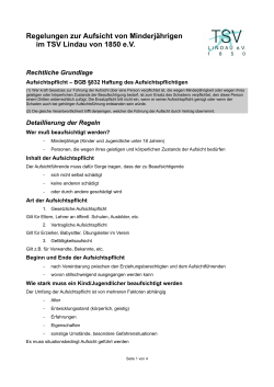 Regelungen zur Aufsicht von Minderjährigen im TSV Lindau von