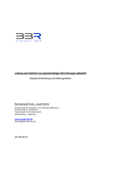 Leitung und Aufsicht von gemeinnützigen Einrichtungen (gGmbH