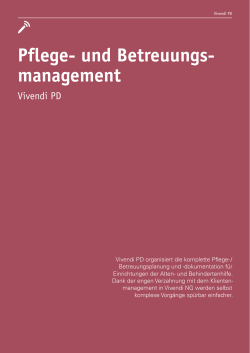 und Betreuungsmanagement &rsaquo; Vivendi PD