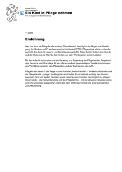 Ein Kind in Pflege nehmen Einf&uuml;hrung
