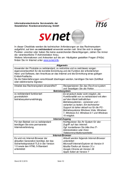 In dieser Checkliste werden die technischen Anforderungen an das