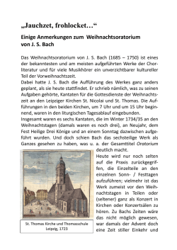 Informationen zum Weihnachtsoratorium