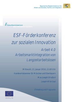 ESF-Förderkonferenz zur sozialen Innovation