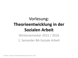 Vorlesung: Theorieentwicklung in der Sozialen Arbeit