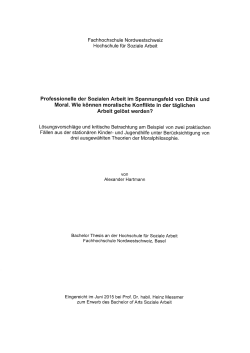 Professionelle der Sozialen Arbeit im Spannungsfeld von Ethik und