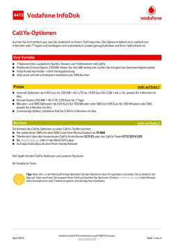 InfoDok 4415: CallYa-Optionen