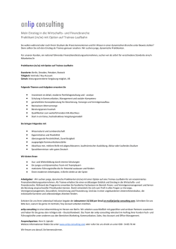 (m/w) mit Option auf Trainee
