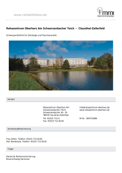 Rehaklinik Rehazentrum Oberharz Am Schwarzenbacher Teich