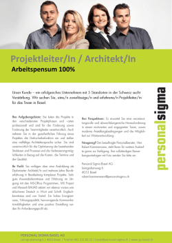 Projektleiter/In / Architekt/In
