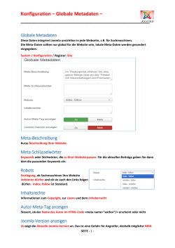 Konfiguration – Globale Metadaten –
