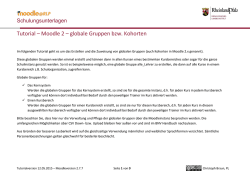 Tutorial &ndash; Moodle 2 &ndash; globale Gruppen bzw. Kohorten