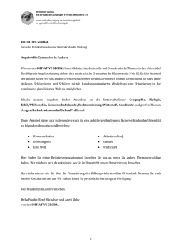 INITIATIVE GLOBAL Globale, Interkulturelle und