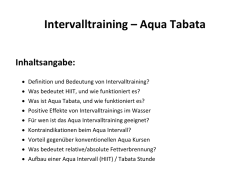Intervalltraining &ndash; Aqua Tabata