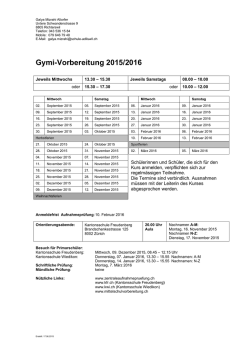 Gymi-Vorbereitung 2015/2016