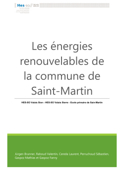 Les énergies renouvelables de la commune de Saint-Martin - HES-SO