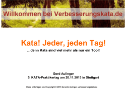 Jeder, jeden Tag! &hellip;denn Kata sind viel mehr als nur ein