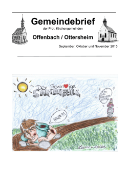 Gemeindebrief september - November 2015
