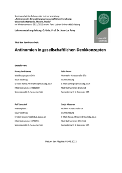 Antinomien Andrianne, Autor, Lanzdorf, Messner