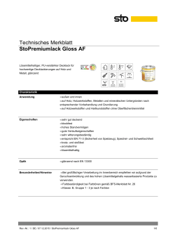 Technisches Merkblatt StoPremiumlack Gloss AF