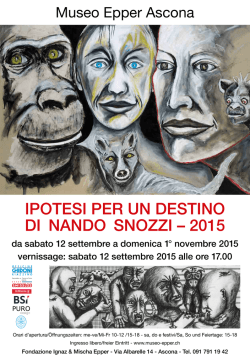 IPOTESI PER UN DESTINO DI NANDO SNOZZI &ndash; 2015