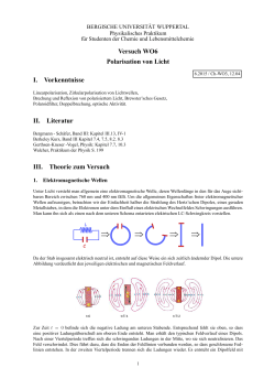 Versuchsanleitung WO6 (Polarisation von Licht) als PDF