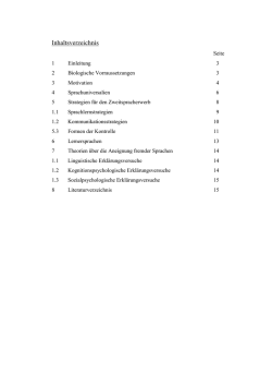 Inhaltsverzeichnis