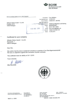 Ihr Zeichen: Ihre Nachricht vom: