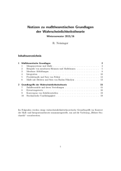 Notizen zu maßtheoretischen Grundlagen der