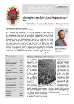Notizen zur Hamburger Rotkreuzgeschichte