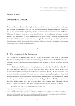 Notizen zu Cioran - Stephan SW Müller