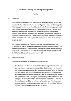 Erläuterungen zum Gesetzentwurf RD Gesetz Juli 2015