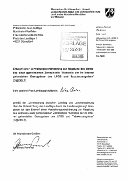 bes einer gemeinsamen Zentralstelle "Kontrolle der