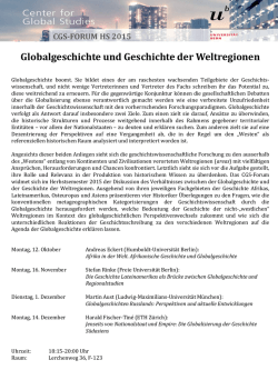 Globalgeschichte und Geschichte der Weltregionen
