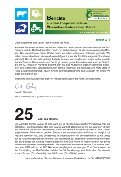 Bericht vom Januar - Kompetenzzentrum Ökolandbau Niedersachsen