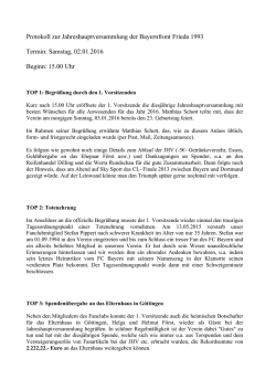 Samstag, 02.01.2016 Beginn: 15.00 Uhr