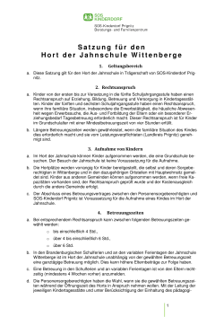 Satzung Hort Jahnschule - SOS