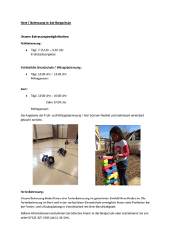 Hort / Betreuung in der Bergschule Unsere Betreuungsm&ouml;glichkeiten