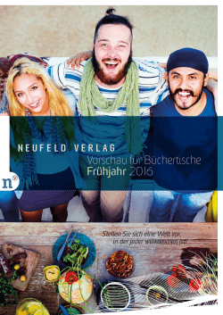 NEUFELD VERLAG Vorschau für Büchertische Frühjahr 2016