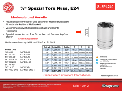 SLEPL240 ½“ Spezial Torx Nuss, E24