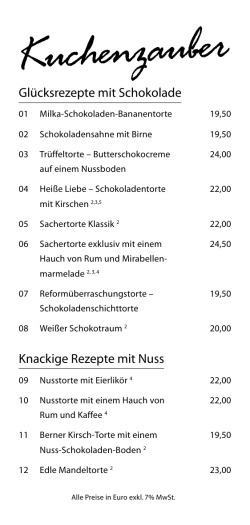 Gl&uuml;cksrezepte mit Schokolade Knackige Rezepte mit Nuss