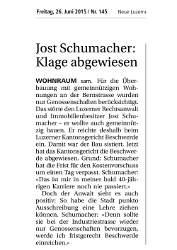 Jost Schumacher: lage abgewiesen