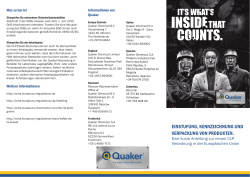 European CLP Brochure - Quaker Chemical Corporation