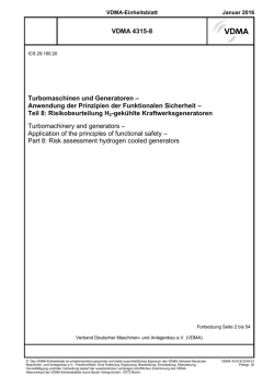 VDMA 4315-8 Turbomaschinen und Generatoren &ndash; Anwendung der
